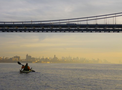 Manhattan skyline in sight