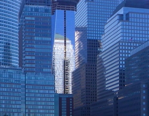 World Trade Center being rebuilt, Lower Manhattan, detail