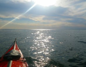 Sun sparkling on the water