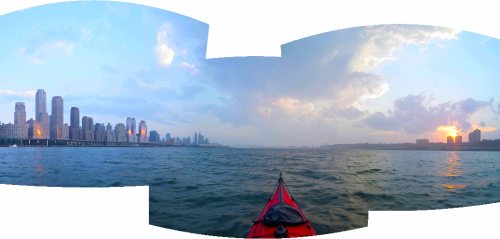 Hudson River sunset panorama