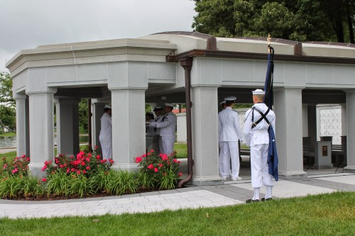 Sailors preparing for the funeral (photo provided by Steve Hannifin) Sailors preparing for the funeral