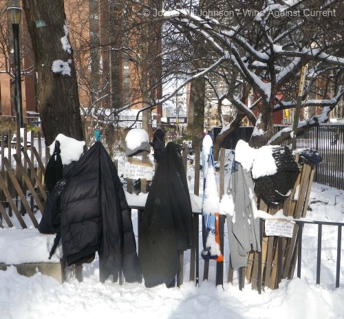 Warm clothing set out in Ruppert Park
