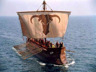 Ancient Greek trireme (image from apocalypsejohn.com) Ancient Greek trireme
